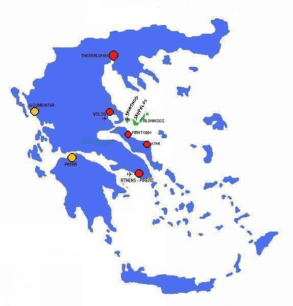 map of Greece, alonissos, how to get to alonissos